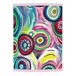 Colorful Circles and Swirls Original Abstract Art Lamp Shade