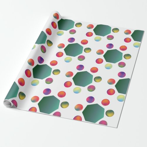 Colorful Circles around Hexagon Seamless Pattern Wrapping Paper