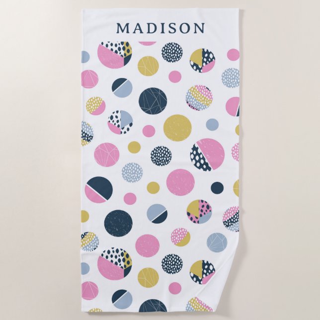 Colorful Circles  Beach Towel (Front)