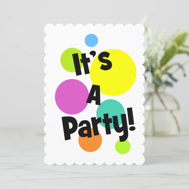 Colorful Circles Birthday Party Invitation | Zazzle