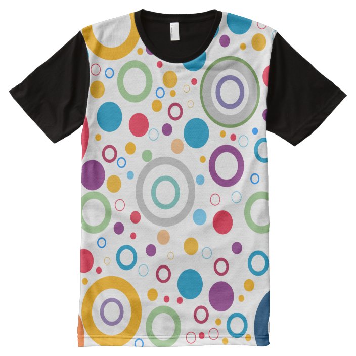 COLORFUL CIRCLES, BOLD ROUND GEOMETRIC SHAPES, All-Over-Print T-Shirt ...
