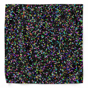 Colorful circles bubbles on black unique pattern bandana