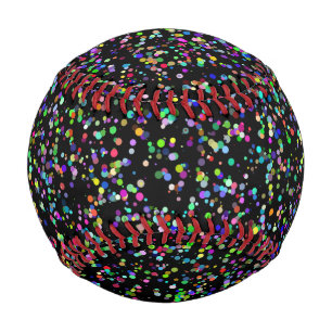 Colorful circles bubbles on black unique pattern baseball