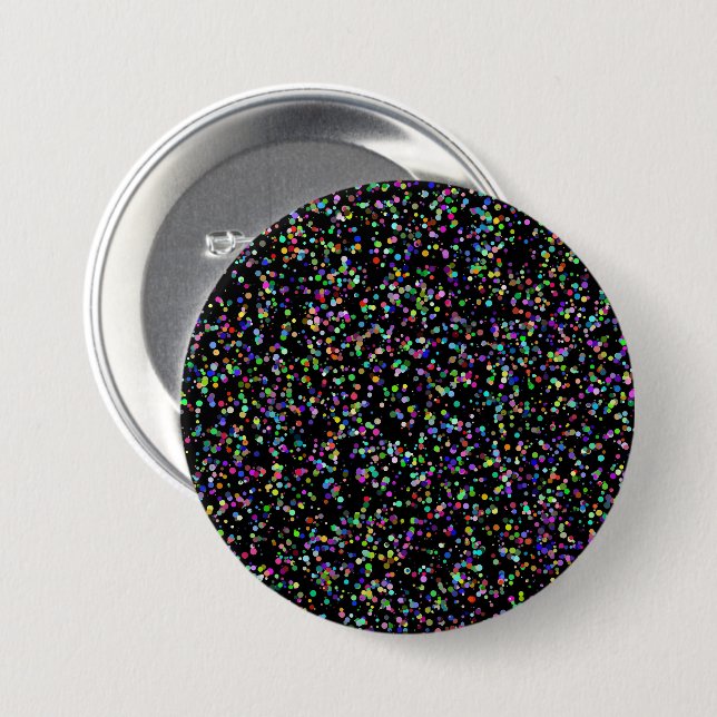 Colorful circles bubbles on black unique pattern button (Front & Back)