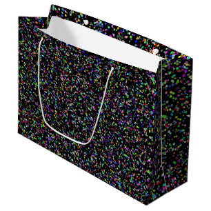 Colorful circles bubbles on black unique pattern large gift bag
