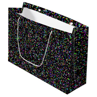 Colorful circles bubbles on black unique pattern large gift bag