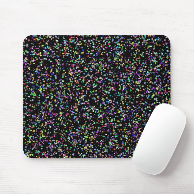 Colorful circles bubbles on black unique pattern mouse pad (With Mouse)