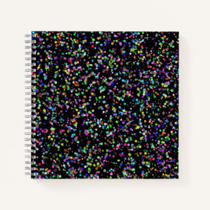 Colorful circles bubbles on black unique pattern notebook