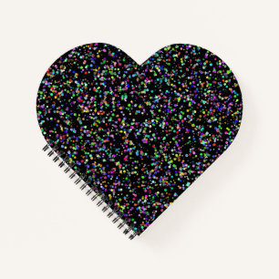 Colorful circles bubbles on black unique pattern notebook
