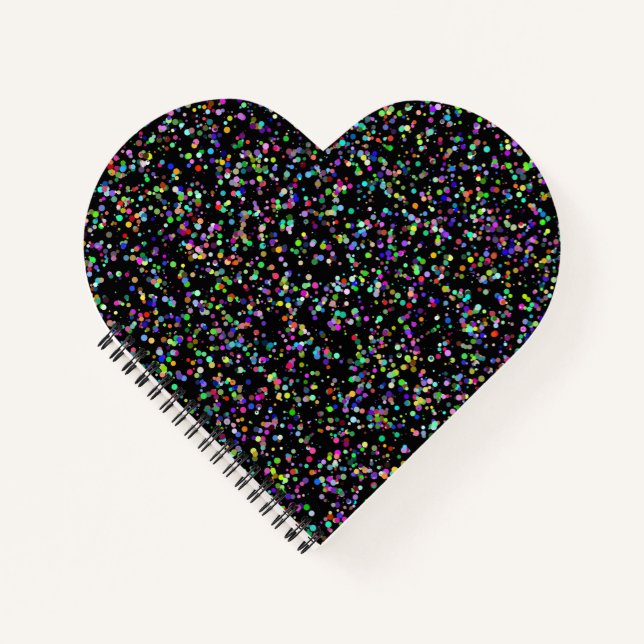 Colorful circles bubbles on black unique pattern notebook (Front)