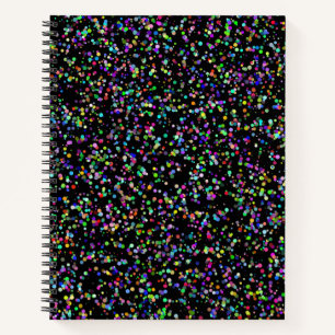 Colorful circles bubbles on black unique pattern notebook