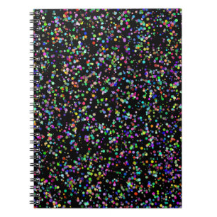 Colorful circles bubbles on black unique pattern notebook