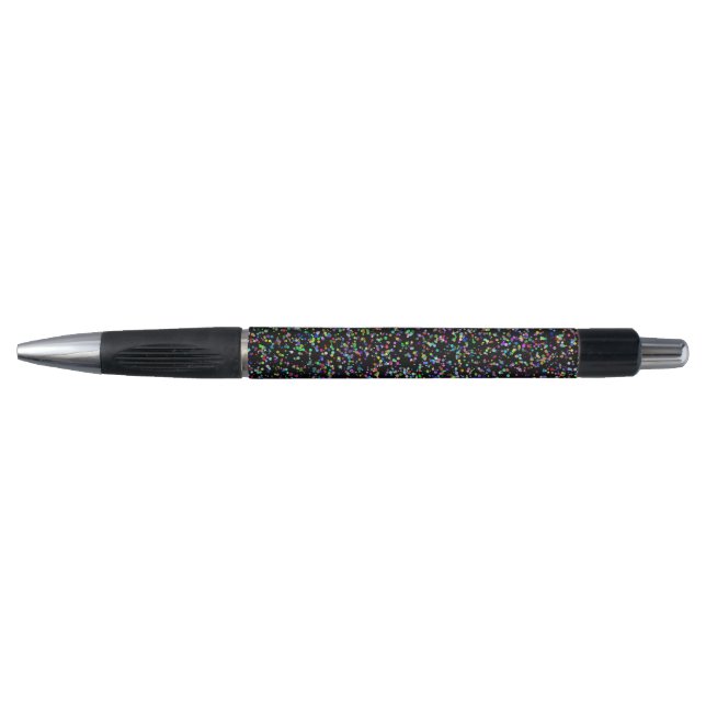 Colorful circles bubbles on black unique pattern pen (Front)