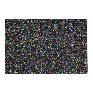 Colorful circles bubbles on black unique pattern placemat