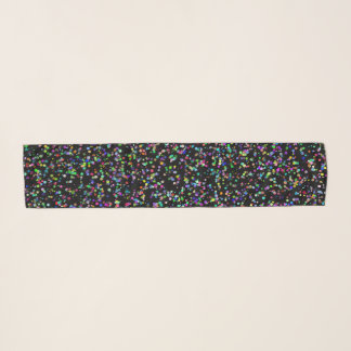 Colorful circles bubbles on black unique pattern scarf