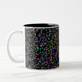 Colorful circles bubbles on black unique pattern Two-Tone coffee mug