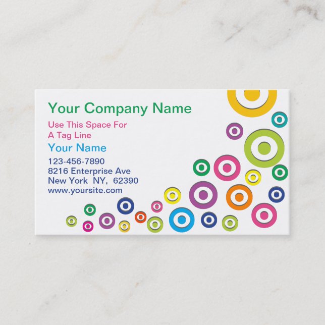 Colorful Circles Business Card (Front)