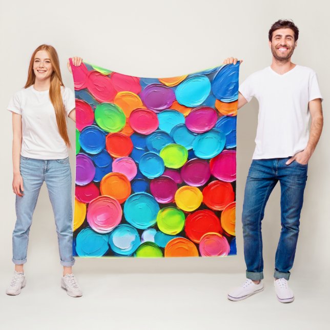 Colorful Circles Extravaganza Art Fleece Blanket (In Situ)