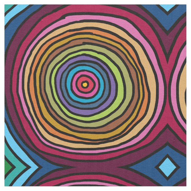 Colorful Circles Fabric (Close Up)