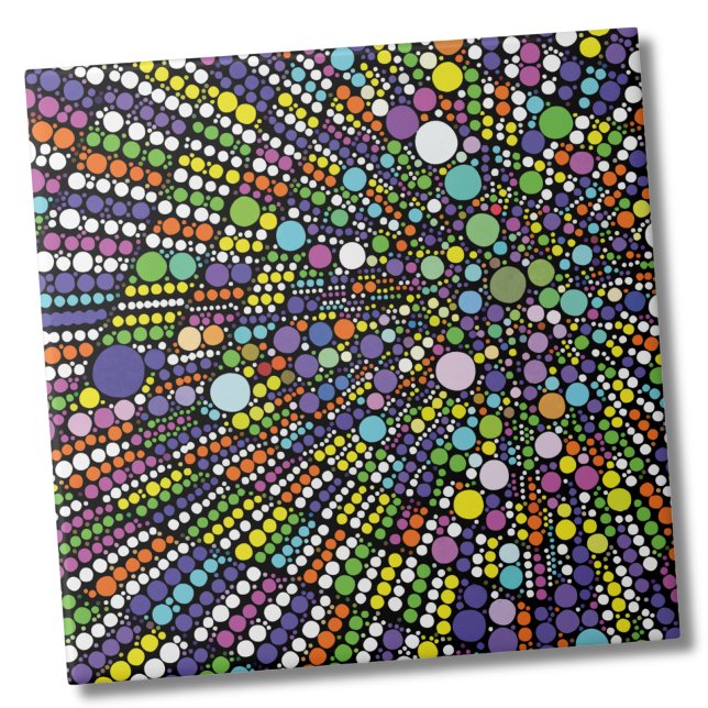 Colorful Circles Geometric Dots Ceramic Tile (Abstract Colorful Geometric Modern Circles Pattern ceramic tile)