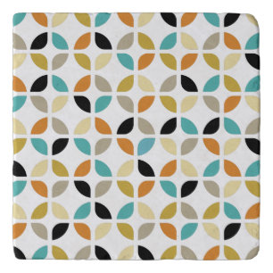 Colorful Circles Geometric Mid Century Pattern Trivet