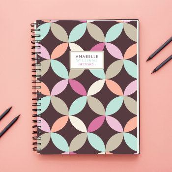 Colorful Circles Geometric Pattern Notebook by heartlocked at Zazzle