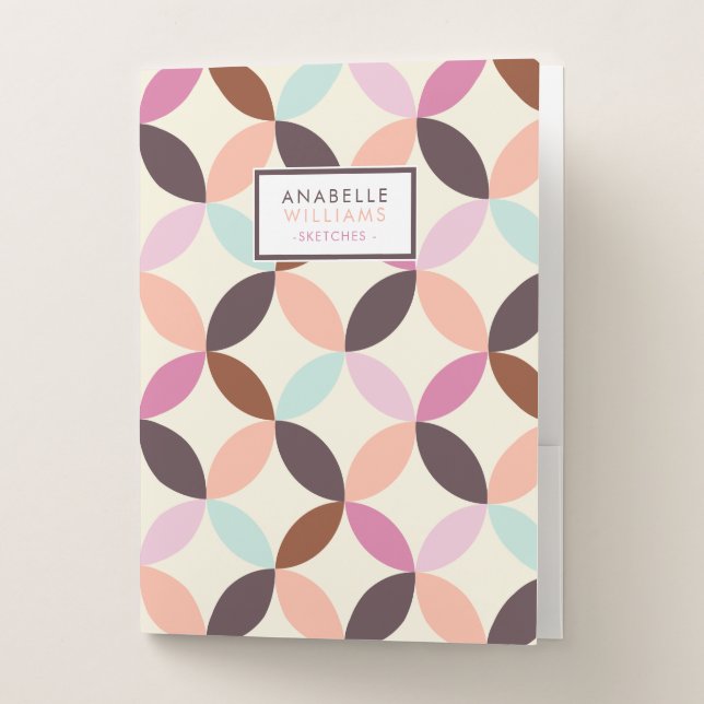 Colorful Circles Geometric Pattern Pocket Folder (Front)