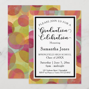 Colorful Circles Graduation Party Invitation