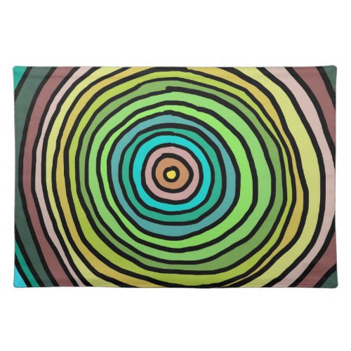 Colorful Circles Greens Cloth Placemat