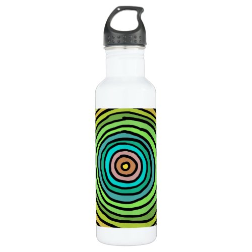 Colorful Circles Greens Stainless Steel Water Bottle