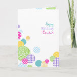 Colorful Circles Happy Birthday Female Cousin Card at Zazzle