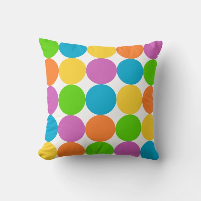 Colorful Circles Kids Throw Pillow (Front)