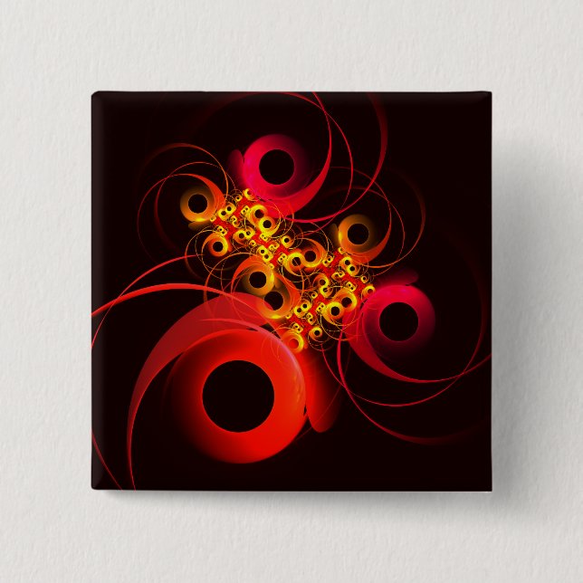 Colorful Circles Modern Abstract Art Pattern #08 Button (Front)