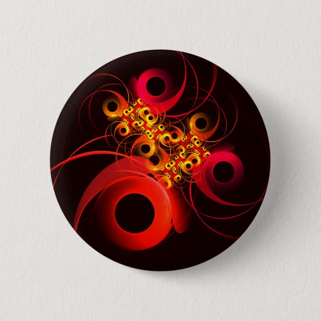 Colorful Circles Modern Abstract Art Pattern #08 Button (Front)