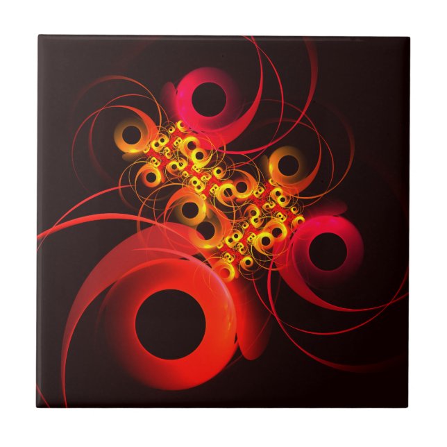 Colorful Circles Modern Abstract Art Pattern #08 Ceramic Tile (Front)