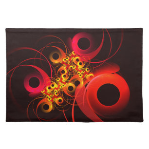 Colorful Circles Modern Abstract Art Pattern #08 Cloth Placemat