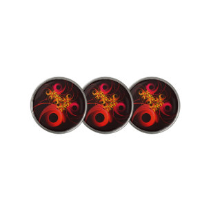 Colorful Circles Modern Abstract Art Pattern #08 Golf Ball Marker