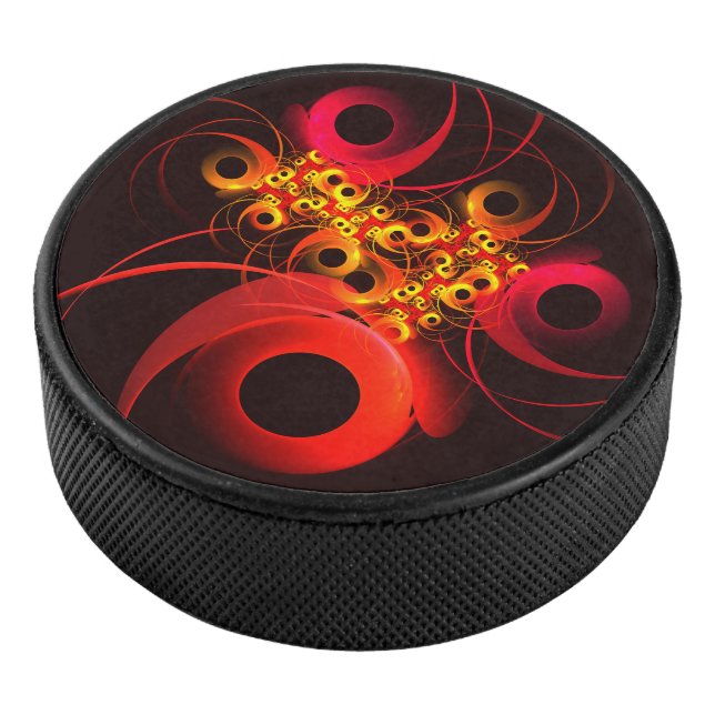 Colorful Circles Modern Abstract Art Pattern #08 Hockey Puck (3/4)