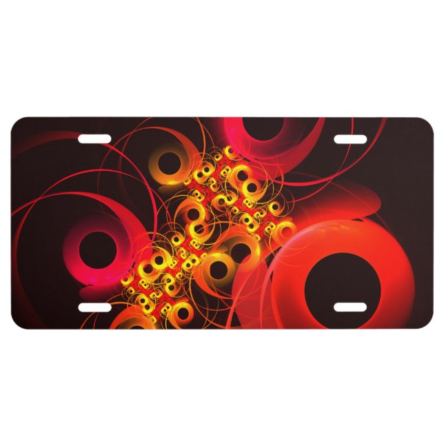 Colorful Circles Modern Abstract Art Pattern #08 License Plate (Front)