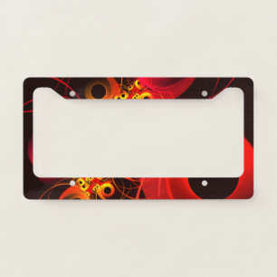 Colorful Circles Modern Abstract Art Pattern #08 License Plate Frame