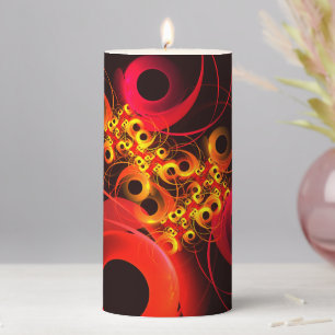 Colorful Circles Modern Abstract Art Pattern #08 Pillar Candle
