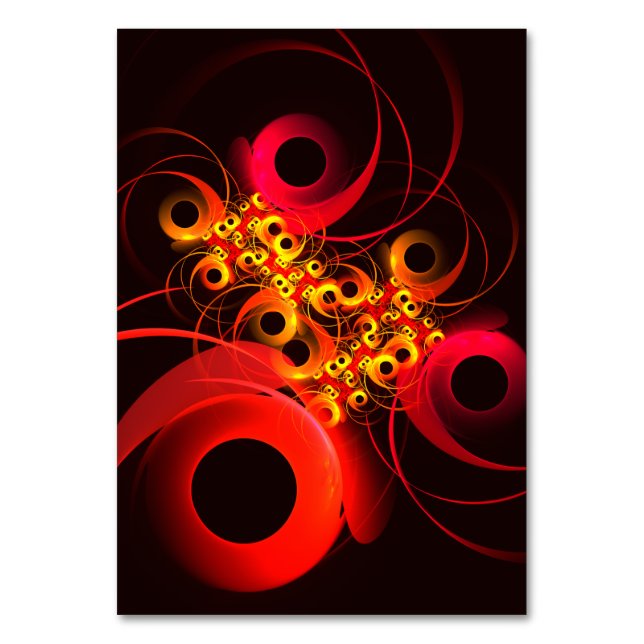 Colorful Circles Modern Abstract Art Pattern #08 Table Number (Front)