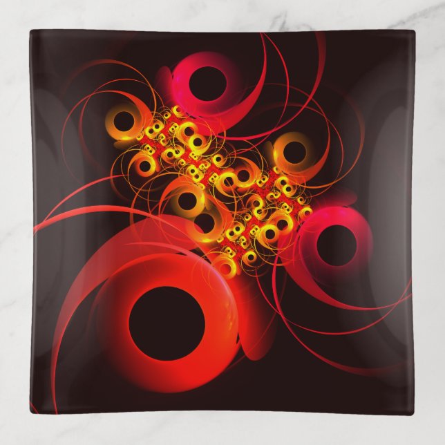 Colorful Circles Modern Abstract Art Pattern #08 Trinket Tray (Front)