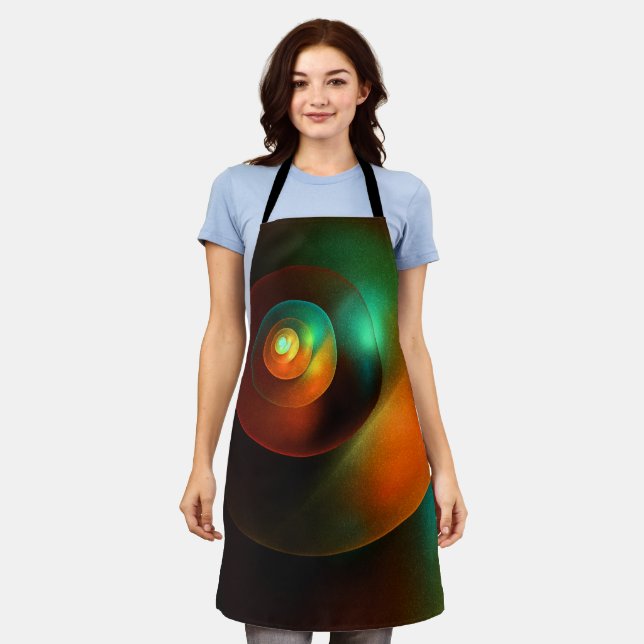 Colorful Circles Modern Abstract Art Pattern #18 Apron (Worn)