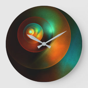 Colorful Circles Modern Abstract Art Pattern #18 Large Clock