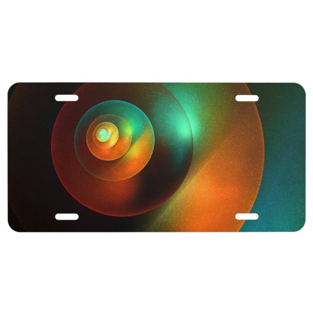 Colorful Circles Modern Abstract Art Pattern #18 License Plate (Front)