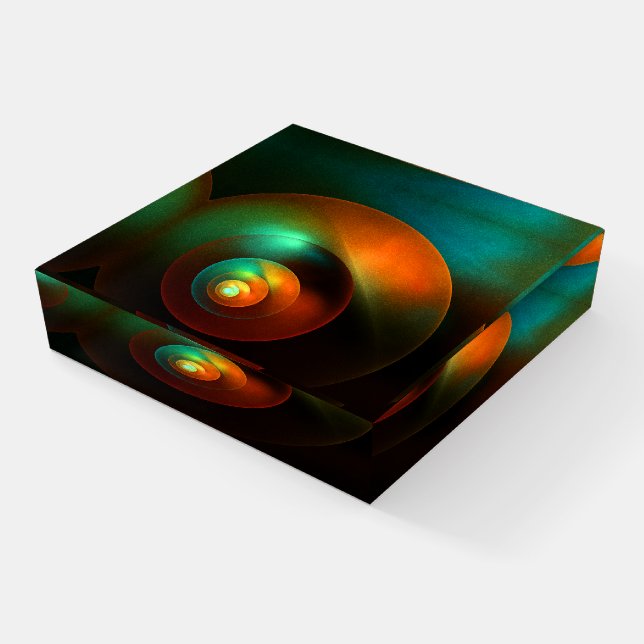 Colorful Circles Modern Abstract Art Pattern #18 Paperweight (Angled)