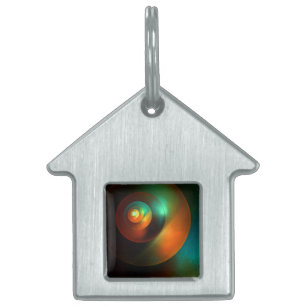 Colorful Circles Modern Abstract Art Pattern #18 Pet ID Tag
