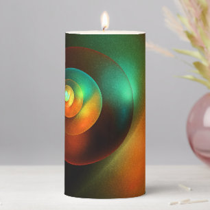 Colorful Circles Modern Abstract Art Pattern #18 Pillar Candle