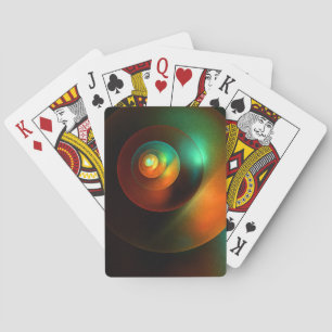 Colorful Circles Modern Abstract Art Pattern #18 Poker Cards